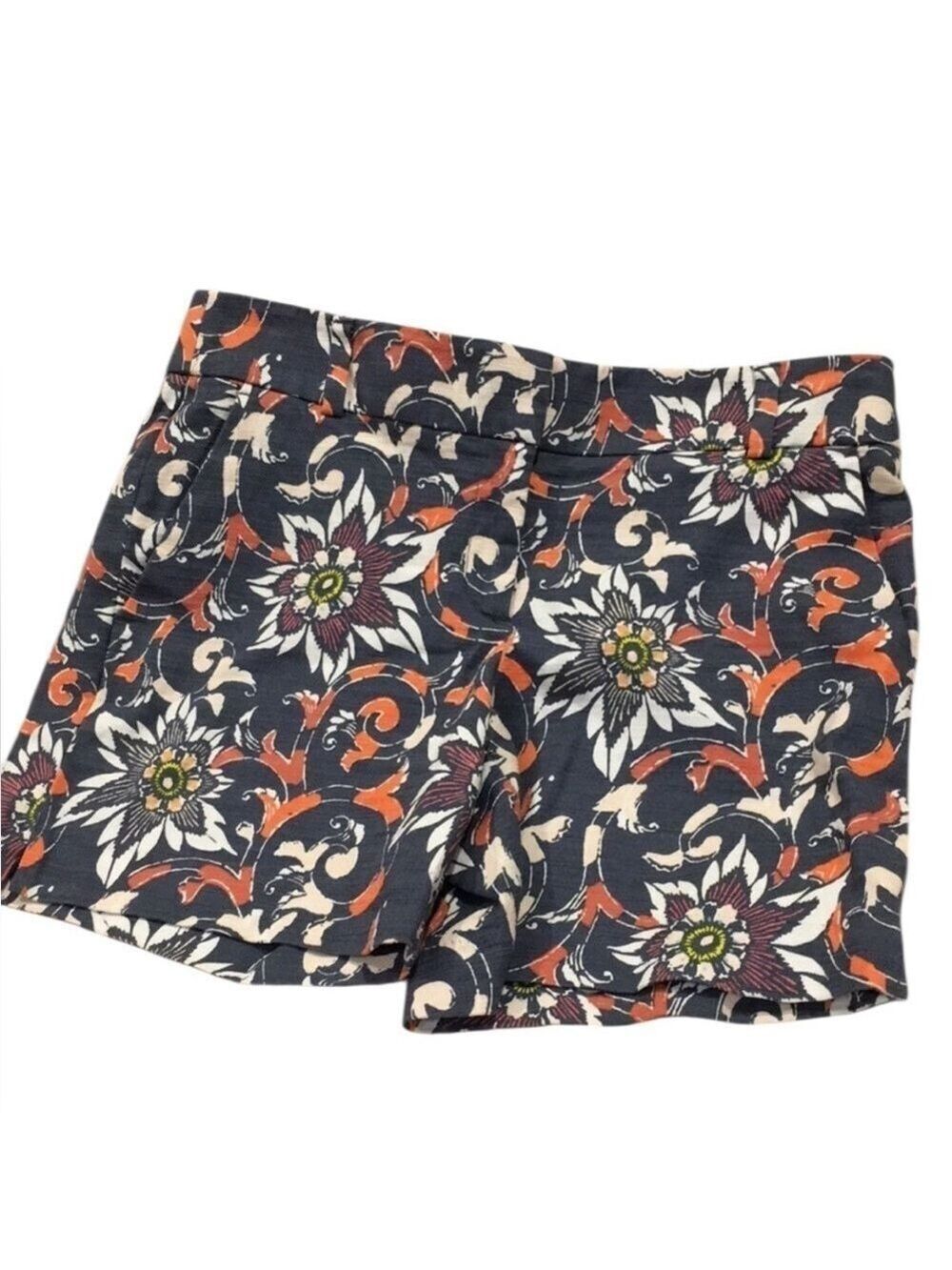 LOFT The Riviera Floral Tailored Shorts Cotton Spandex Size 6 EC